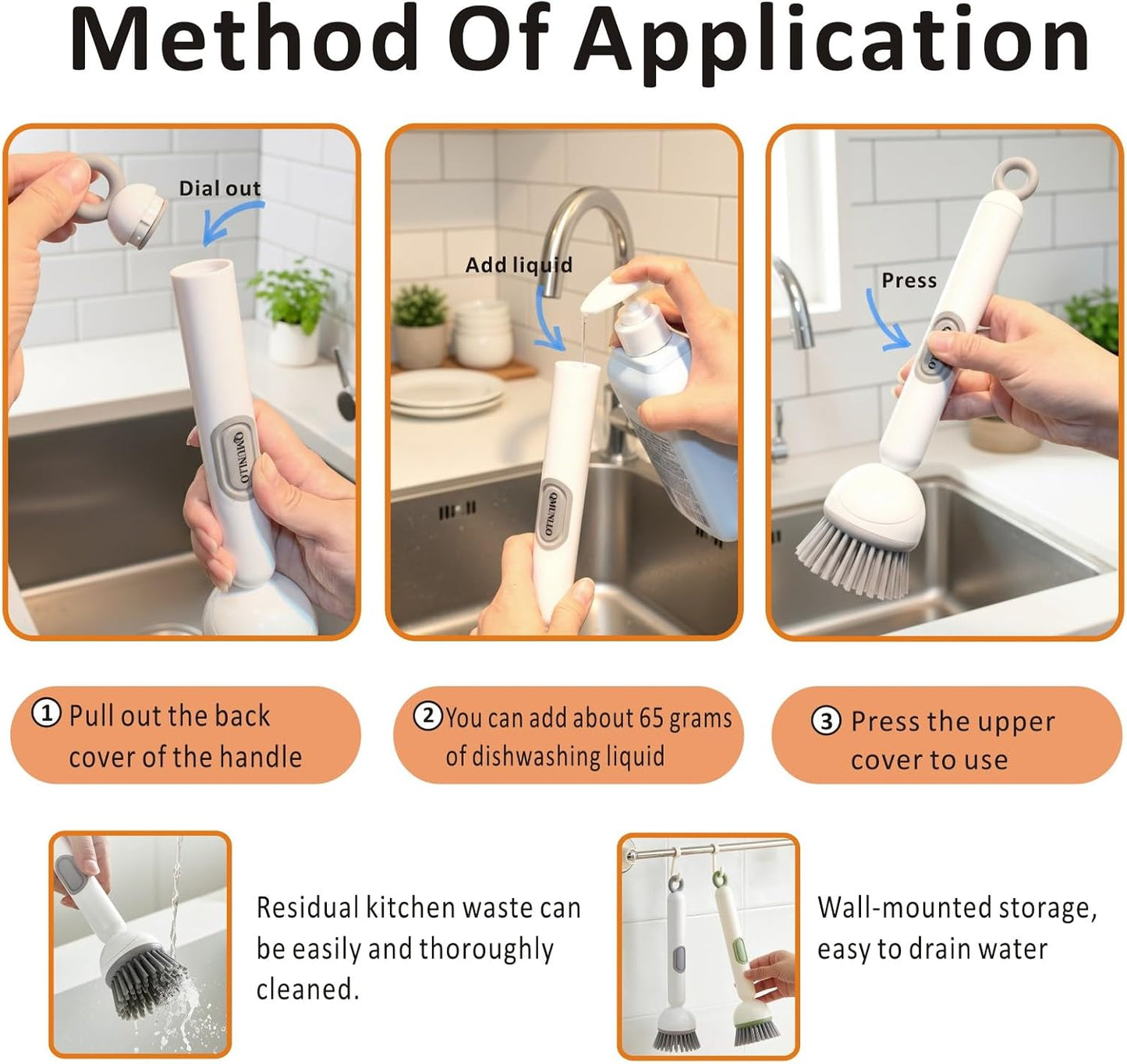 Rotating Dish Brush With Soap Dispenser