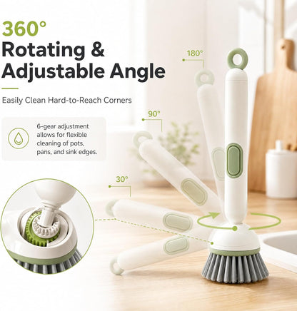 Rotating Dish Brush With Soap Dispenser