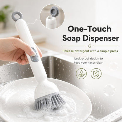 Rotating Dish Brush With Soap Dispenser