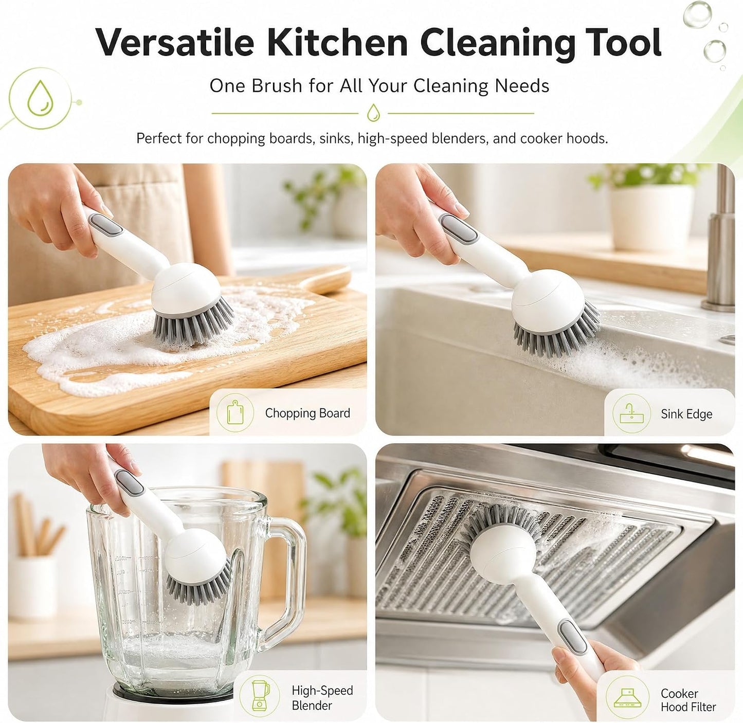 Rotating Dish Brush With Soap Dispenser